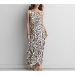 American Eagle Women Sz S Floral Boho Peasant Long Maxi Dress Herbalist Fairy